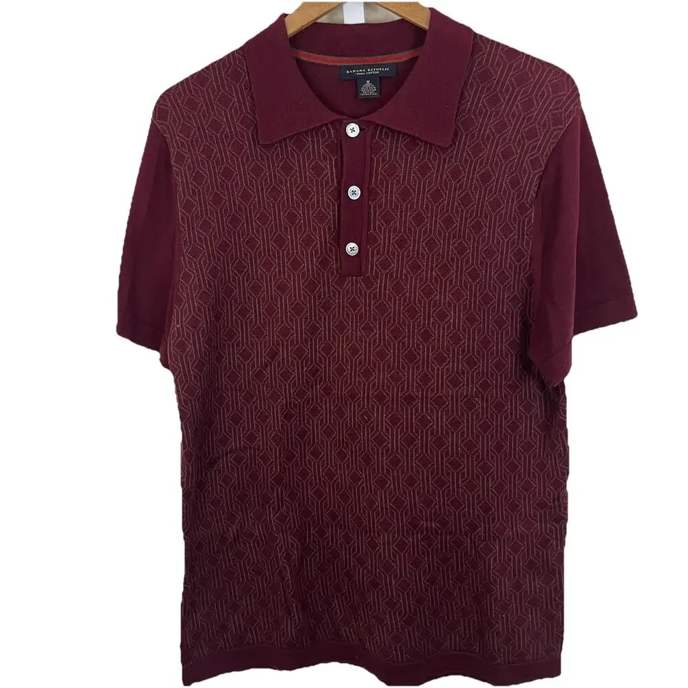 Vintage Banana Republic Pima Cotton Knit Polo Shirt Mens Medium